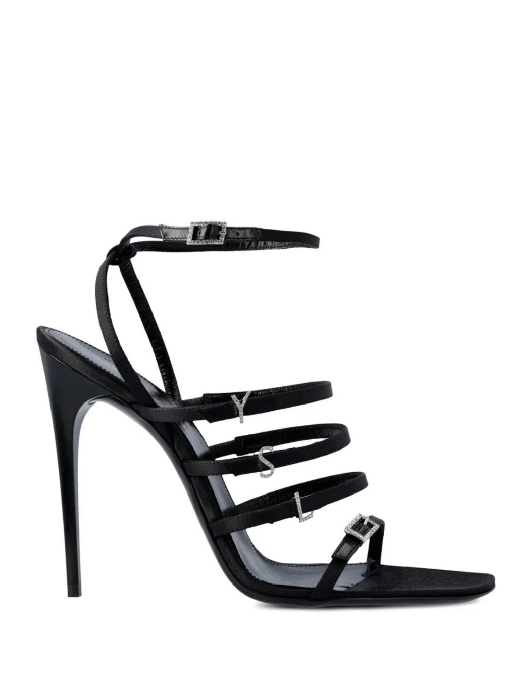 Saint Laurent Black Multi-Strap Jerry Stiletto Sandals